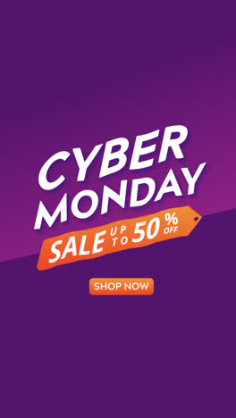 an animation of a abstract cyber monday sales background