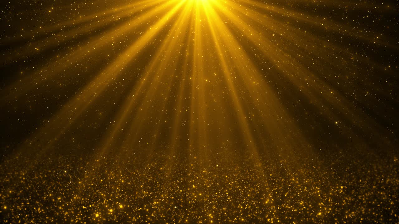 Spotlight flying particles gold color rays empty scene with light for product abstract shining gold