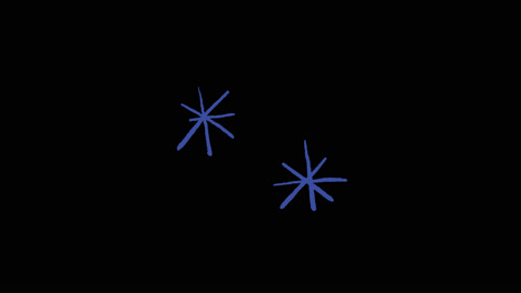 two blue snowflakes