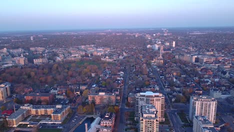 aerial-going-up-looking-over-a-city-during-fall