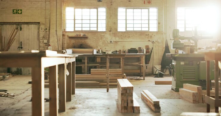 Vista interna di un tradizionale laboratorio di falegnameria