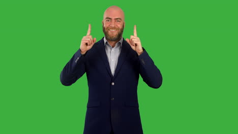 Pointing-up-on-green-screen