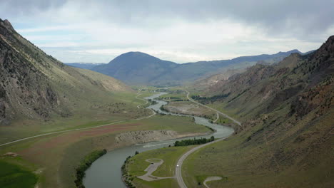 scenic view of a river winding through a mountain valley