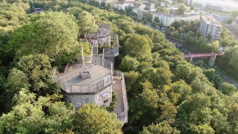 famous flak tower with bunker inside at humboldthain park