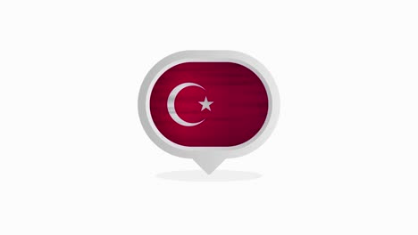 turkey flag realistic flag. made in turkey. motion graphic.