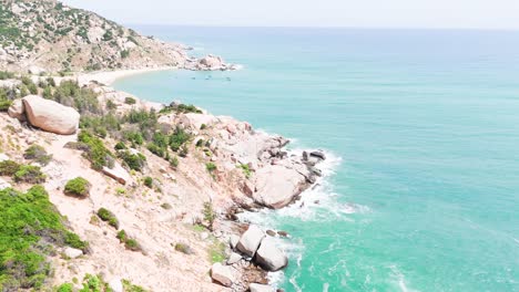 aerial view of the windy coast in thuận nam.