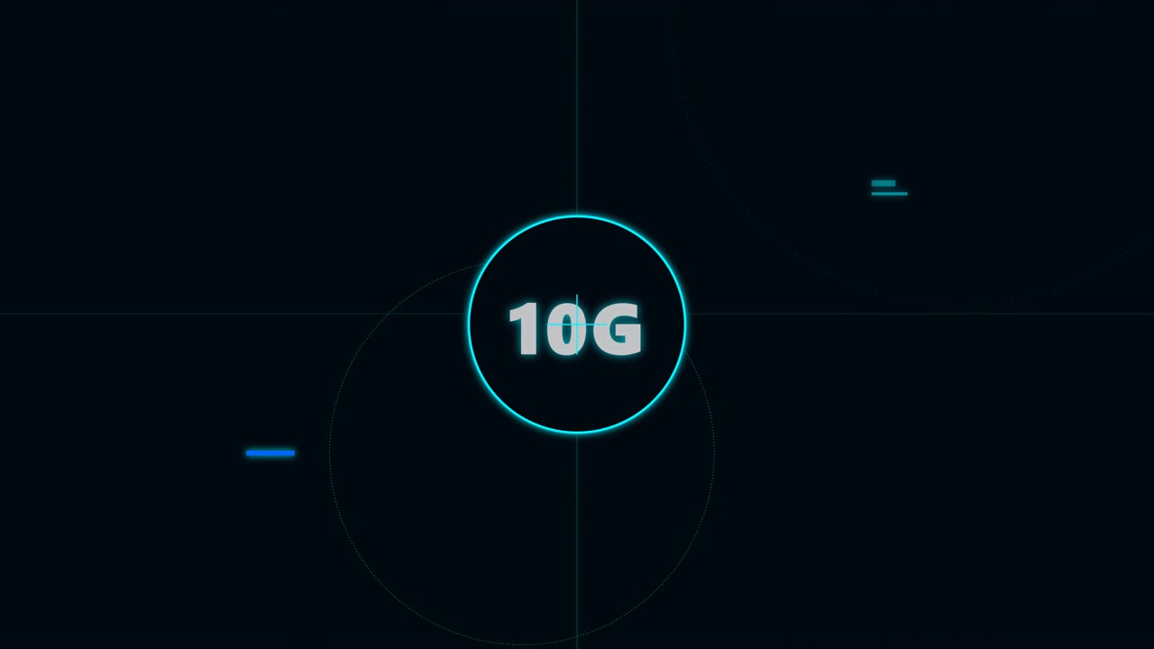 Digital 10G Network Speed Interface Animation