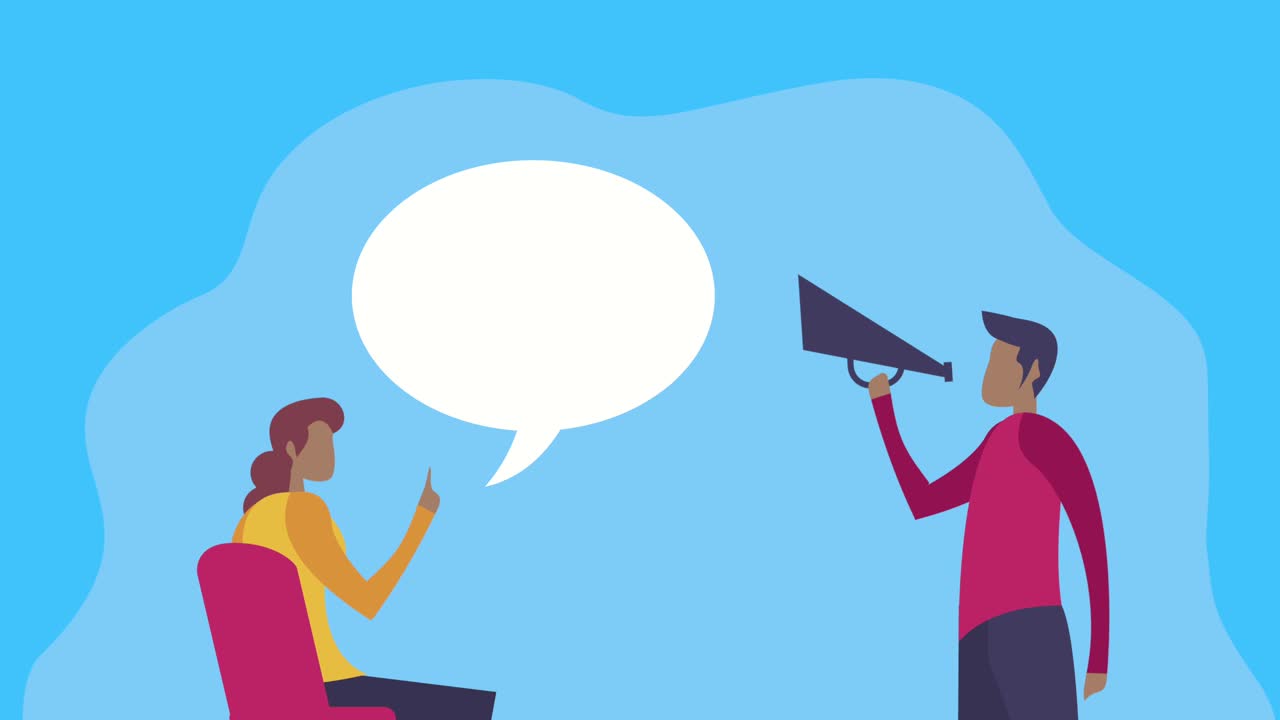 커플 대화와 함께 코칭 애니메이션