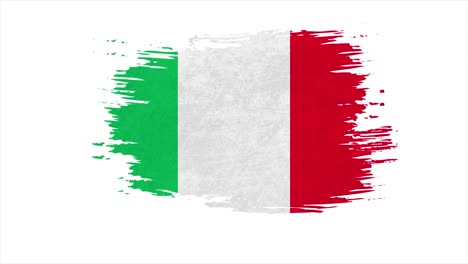 el pincel de la bandera nacional de italia en el efecto de stop motion. la bandera italiana pincel trazos de fondo de arte.