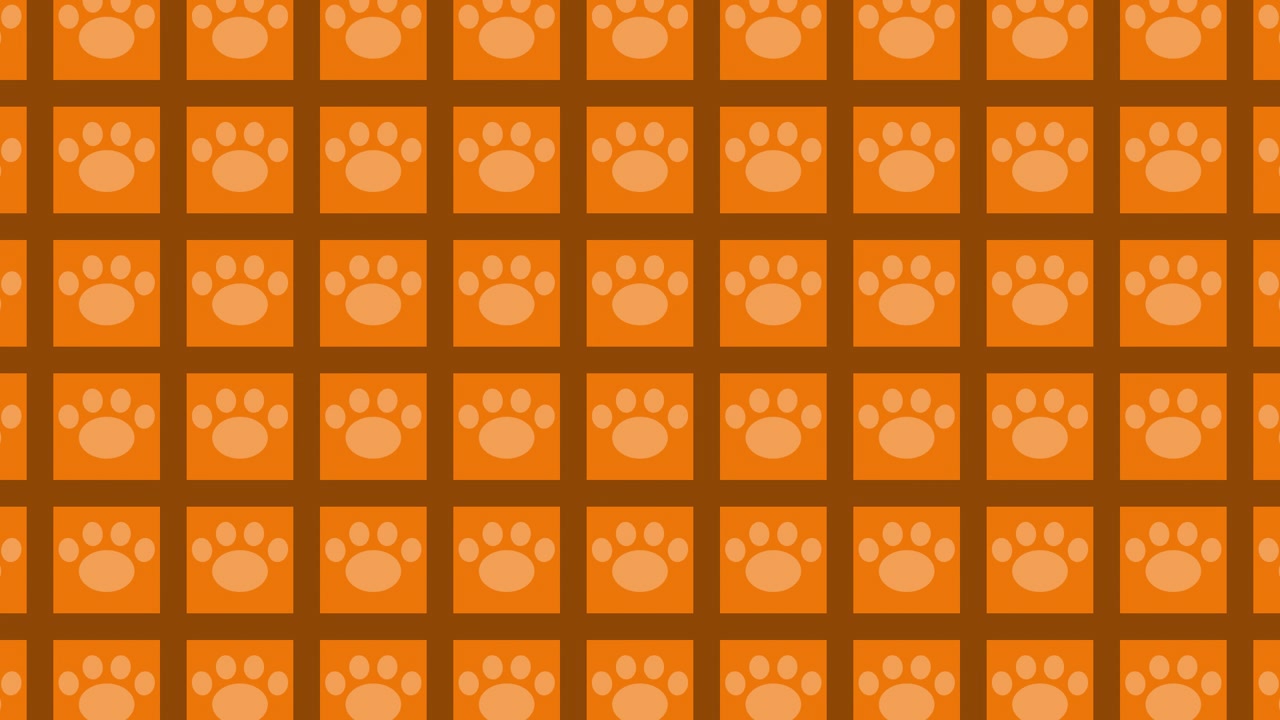 Orange Paw Print Pattern