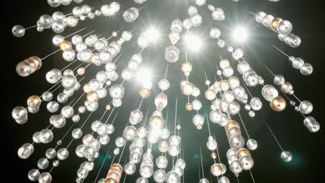 abstract close-up of a sleek and luxurious chandelier light fixture