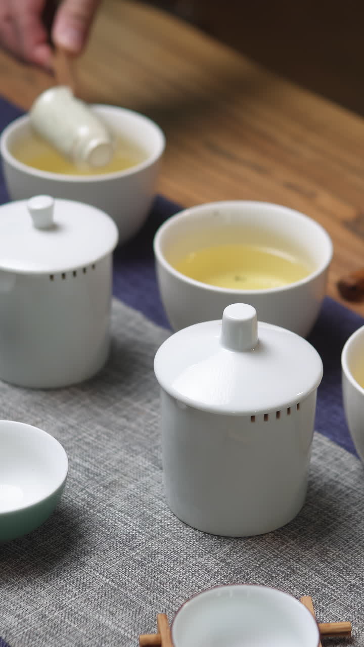 Tea Ceremony with White Teacups