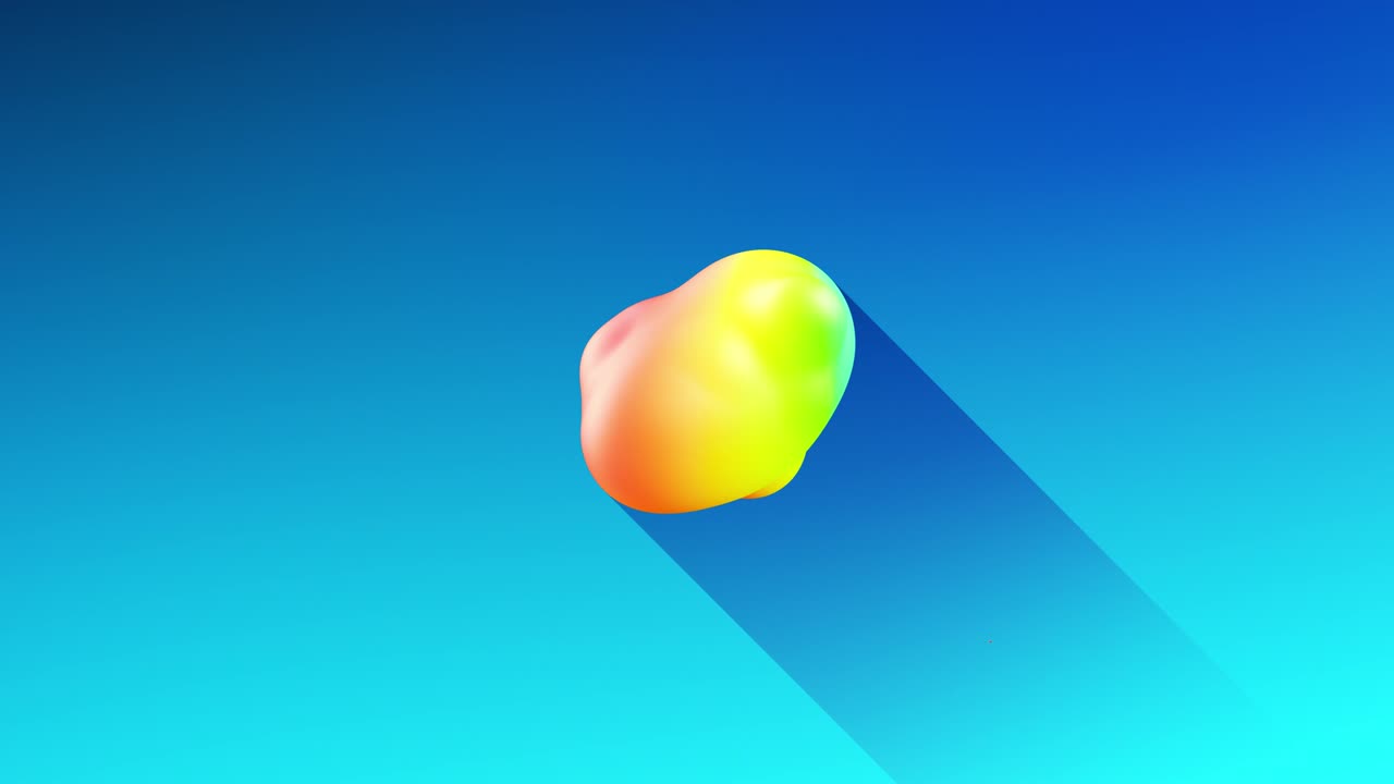 다채로운 공이나 거품은 대중적인 색상과 지하 빛을 가진 물질로 공중에 날아다니며 물방울과 같은 메타볼, 긴 그림자를 던지는 구로 융합됩니다.