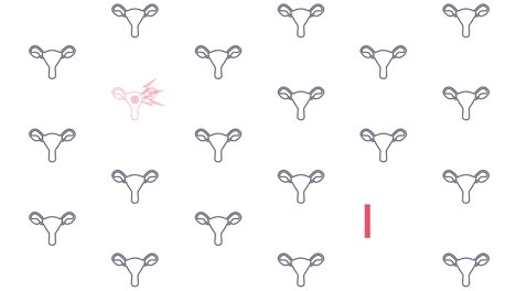 conciencia de los fibromas uterinos animación del patrón del útero