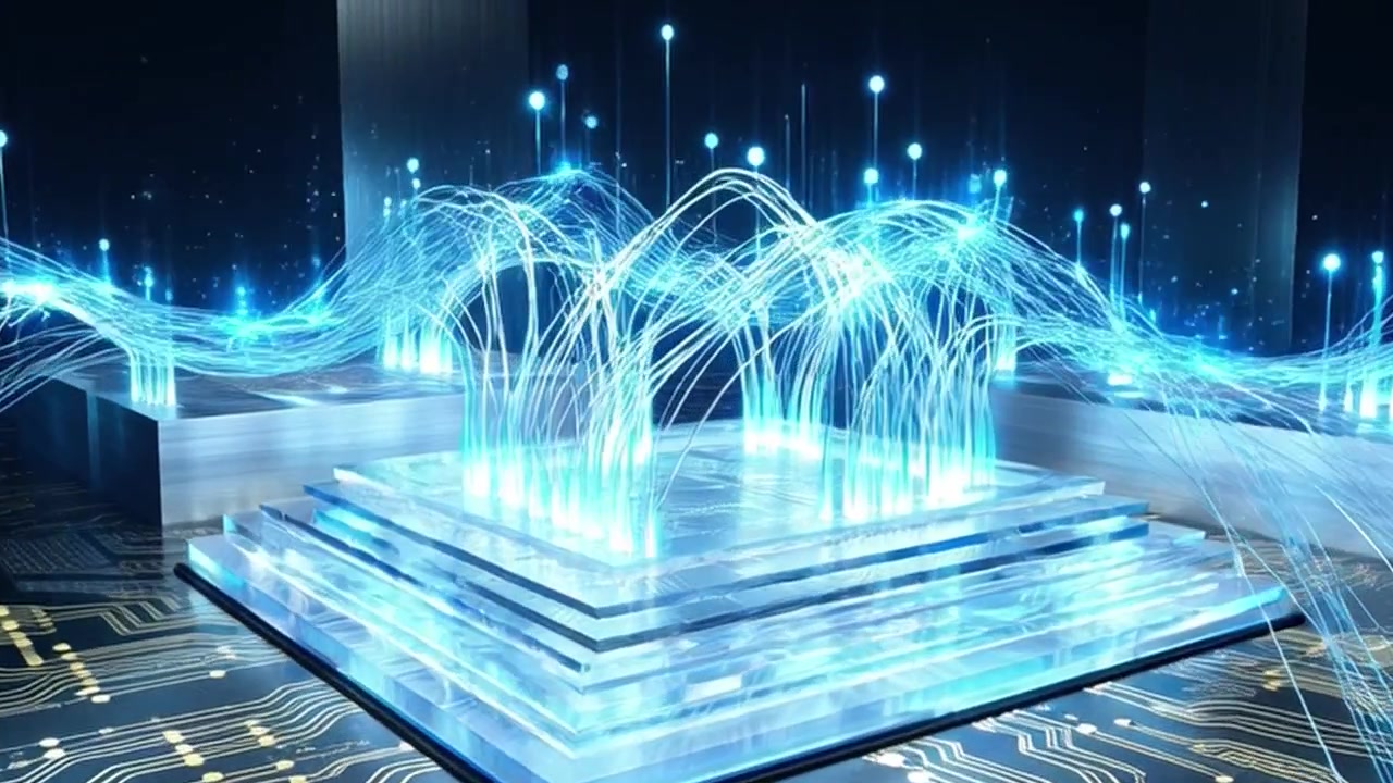 Digital dataflyt og tilkobling på en futuristisk mikrochip