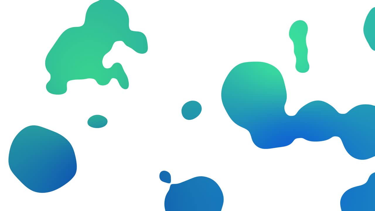 Animation Of Blue Bubble Lava Floating And Merging In White Background