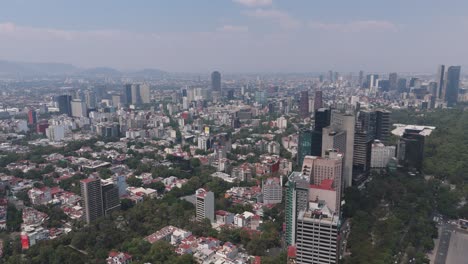polanco neighborhood aerial perspective by drone, mexico city