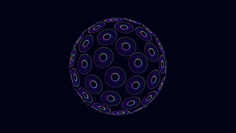 Motion-abstract-and-futuristic-sphere-with-dots-and-lines-in-dark-space
