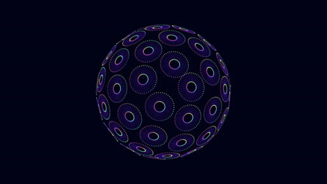 motion abstract and futuristic sphere with dots and lines in dark space