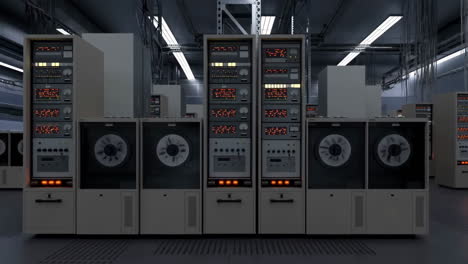 vintage mainframe computer server room