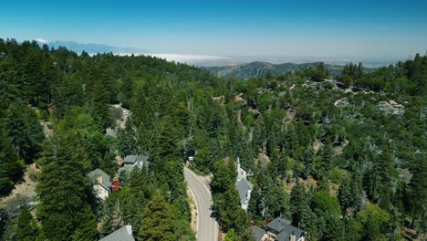 stunning birds eye view over lake arrowhead mountain on a pristine sky