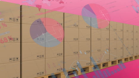 Animación-Del-Procesamiento-De-Datos-Estadísticos-Sobre-Cajas-En-Cinta-Transportadora-Contra-Fondo-Degradado