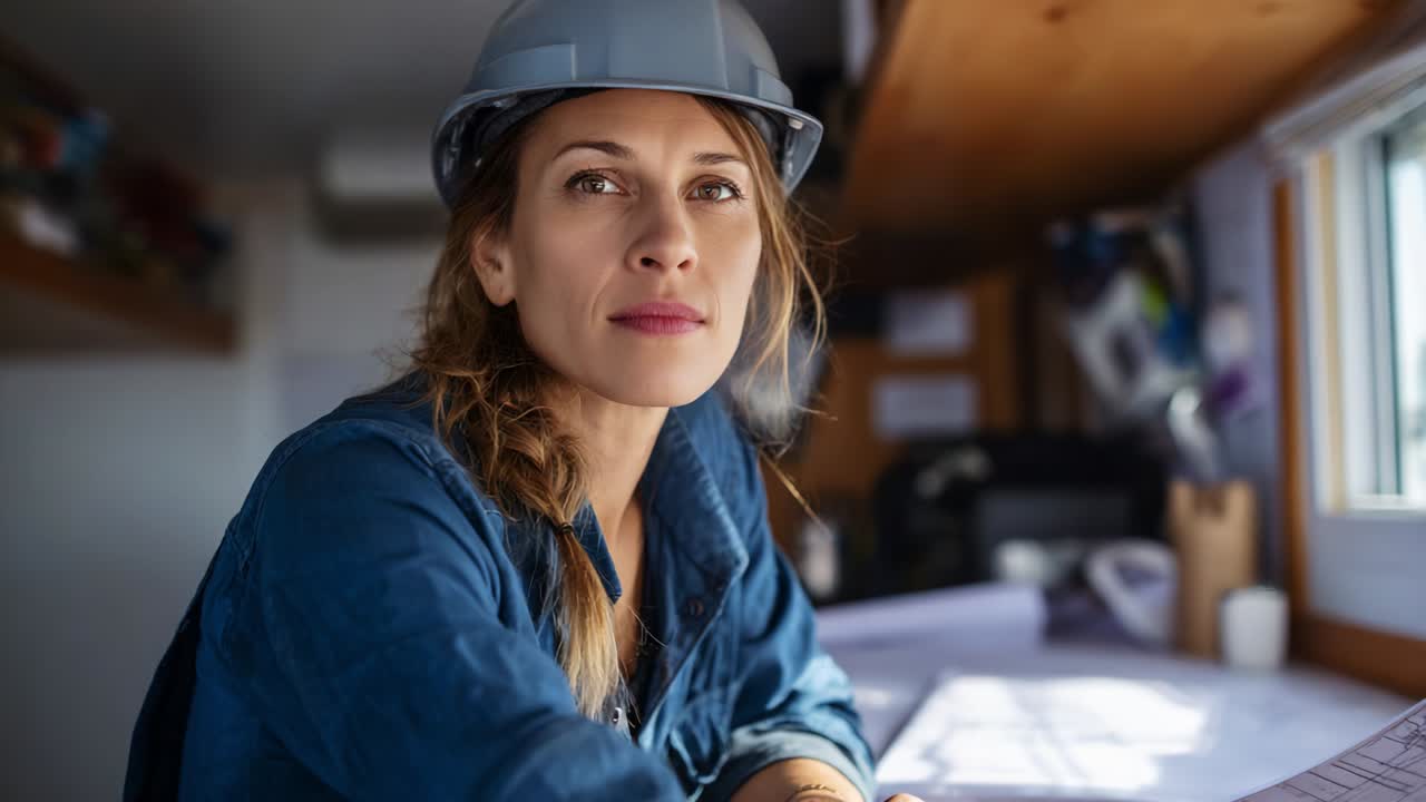 Em um momento de contemplação, uma profissional usando um chapéu olha pensativamente para plantas em um espaço de trabalho bem iluminado, representando a essência da determinação e da criatividade