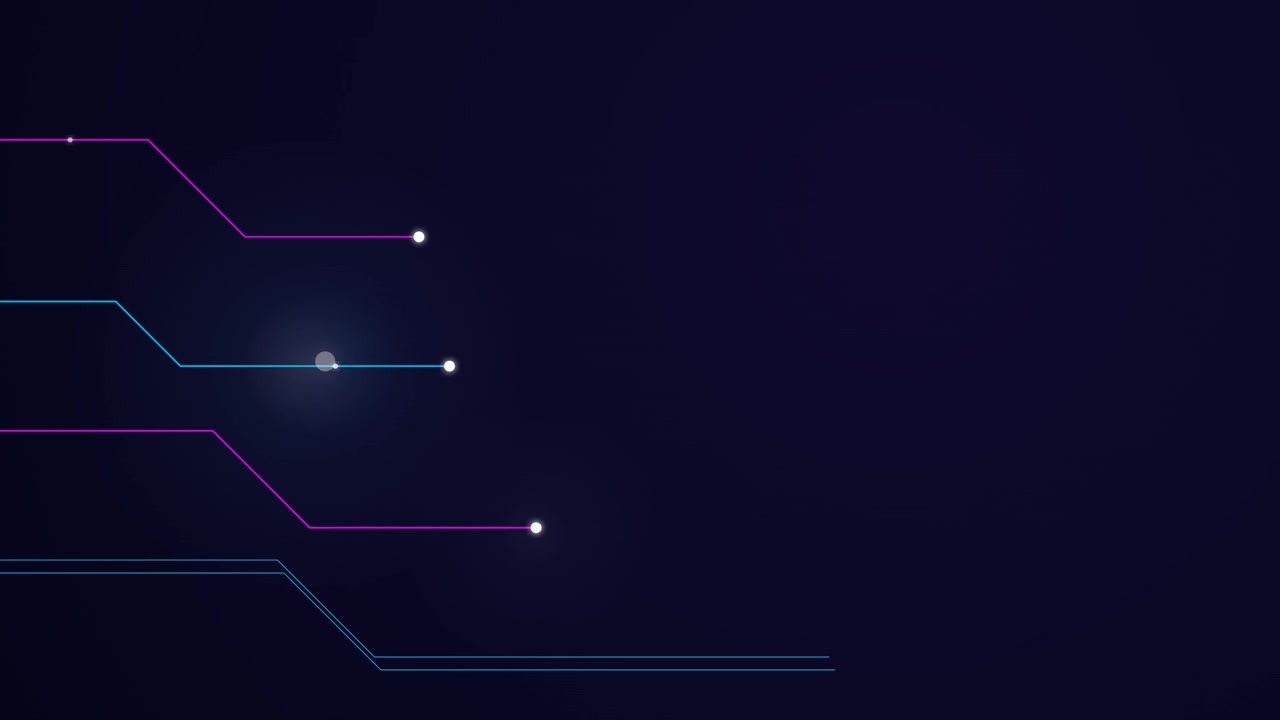 Abstract Digital Circuit Lines Connecting on Dark Background
