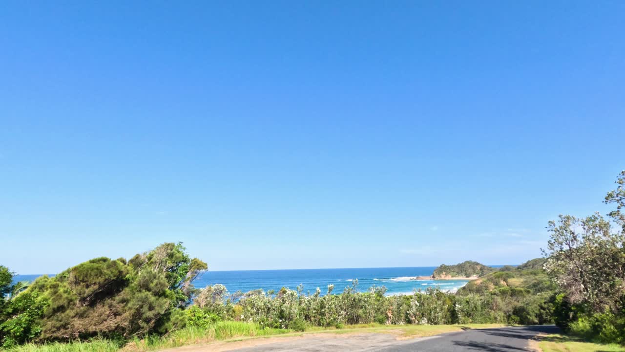 바다와 해안선의 파노라마 뷰