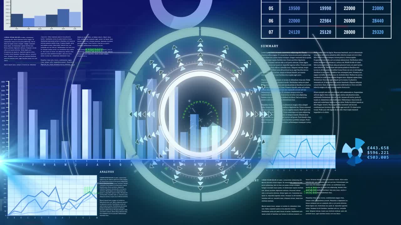 Animation of radar on scientific graph and data
