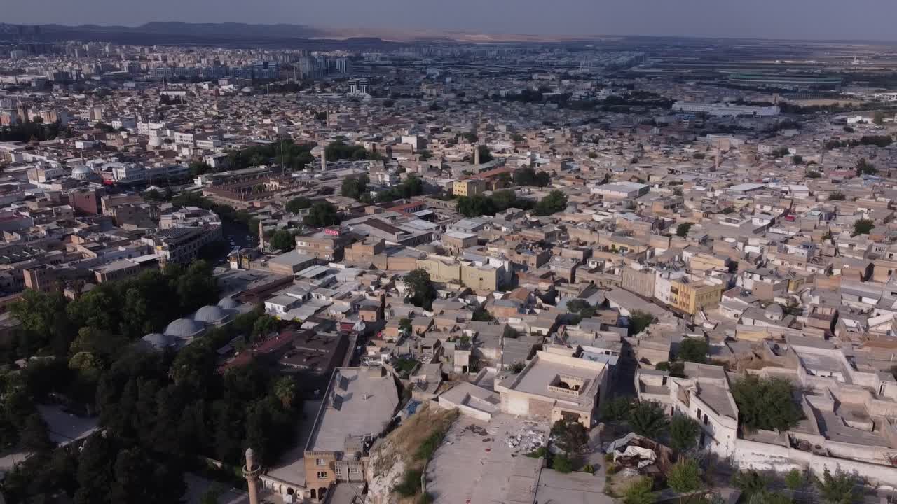 Sanliurfa Great Mosque Aerial view. Overview of Sanliurfa City, Turkey