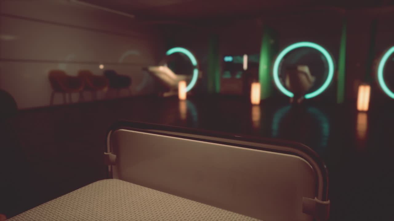 Futuristic hospital interior featuring advanced medical technology and design