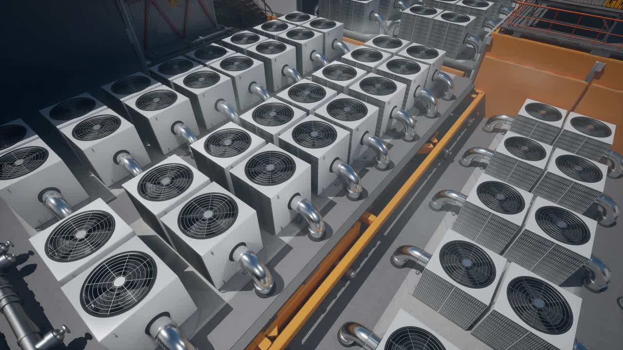 Array of HVAC Units on a Rooftop of a Modern Building