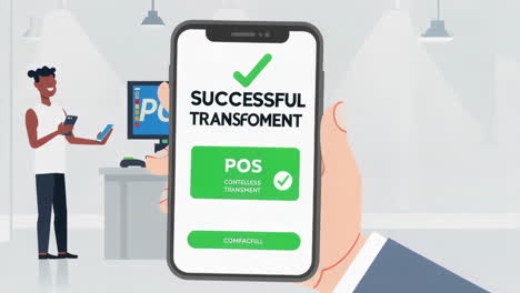 successful mobile payment transaction via smartphone app