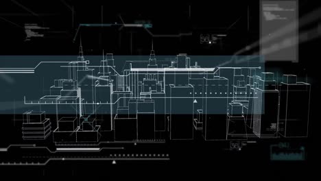 Animation-of-data-processing-over-3d-cityscape-drawing