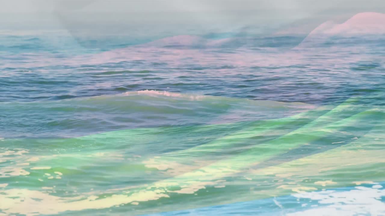 바다의 파도에 맞서 독일  ⁇ 발을 흔드는 디지털 구성