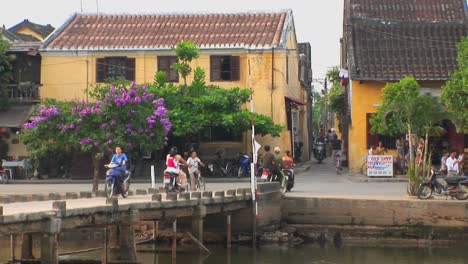 an establishing shot of a vietnamese village