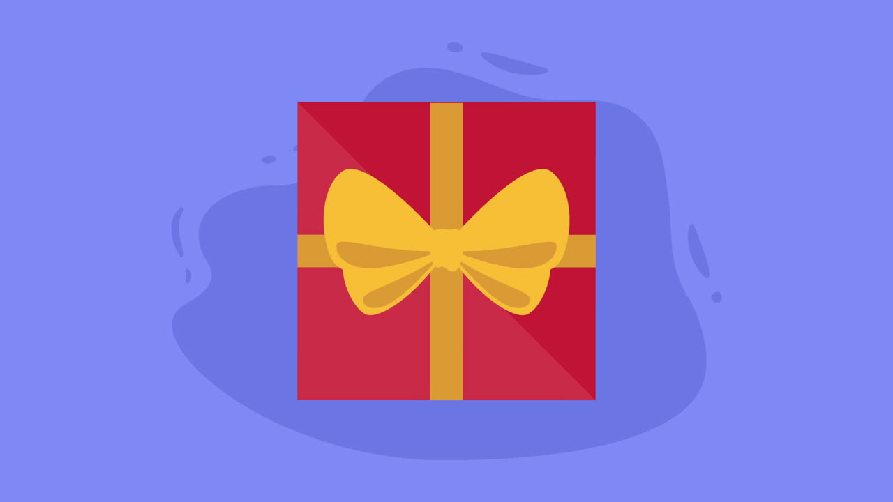 caja de regalo roja con cinta amarilla