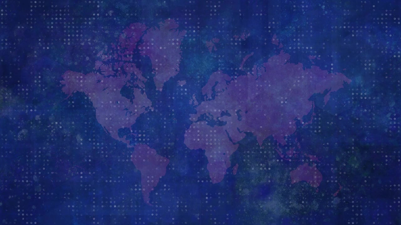 digital textured world map in deep blue with a subtle dotted pattern creates a modern abstract animated loopable background, perfect for global concepts
