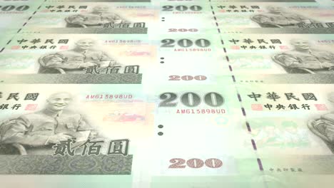 billetes de doscientos dólares taiwaneses de taiwán enrollado, dinero en efectivo, bucle