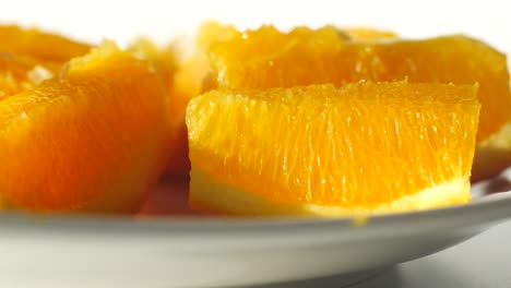 close-up of sliced oranges