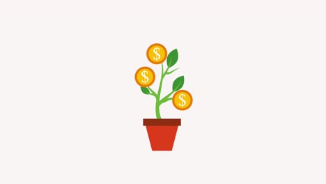 potted plant dollar coins growth finance
