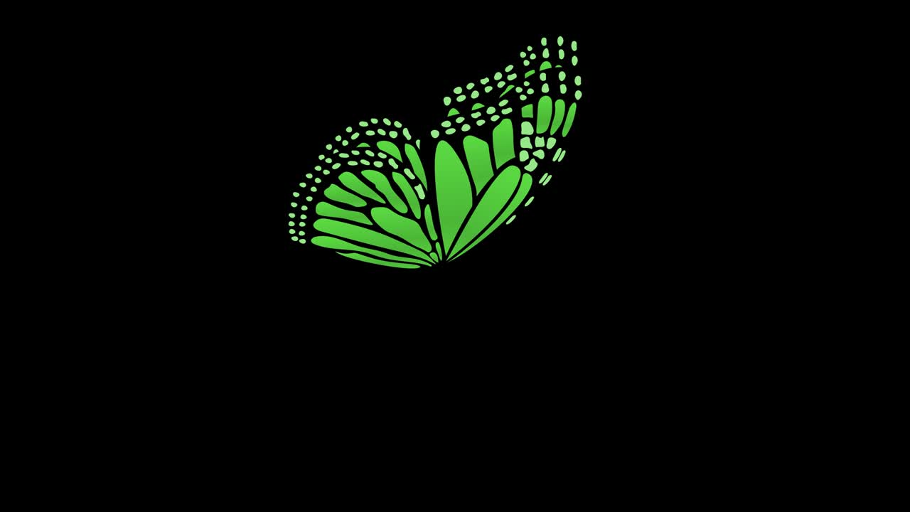 다양한 색상 측면 뷰 나비 날개 는 알파 매트 애니메이션 5 초 원활한 루프