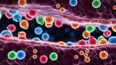 dynamic interaction of colorful microorganisms in a cellular environment: an insights into the intricate world of microscopic life within biological frameworks