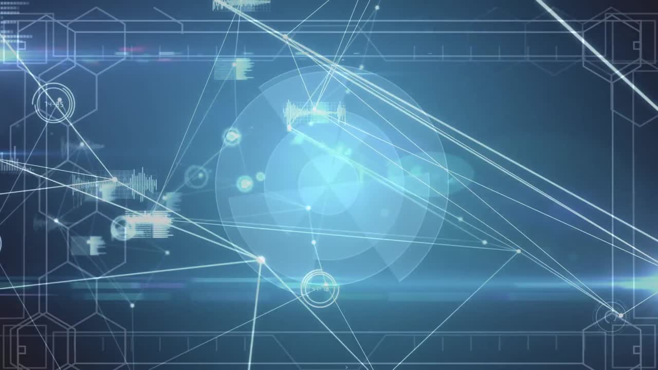 회색 배경 위의 연결 네트워크의 애니메이션