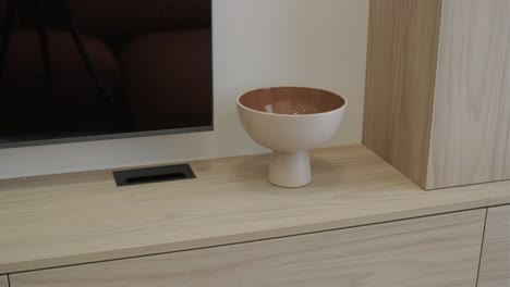 modern tv stand with decor