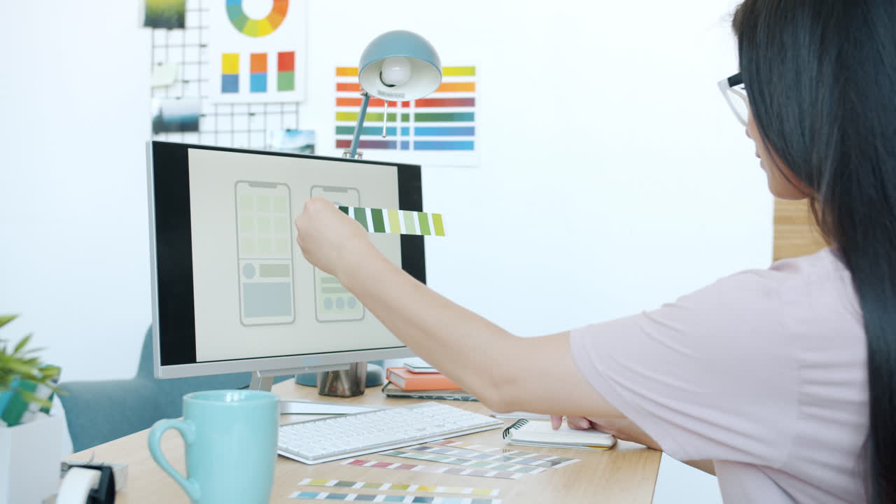 Designer working on mobile app design