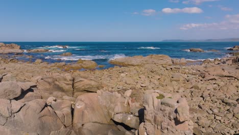 rocky shore of camelle village on the costa da morte, la coruña, galicia spain