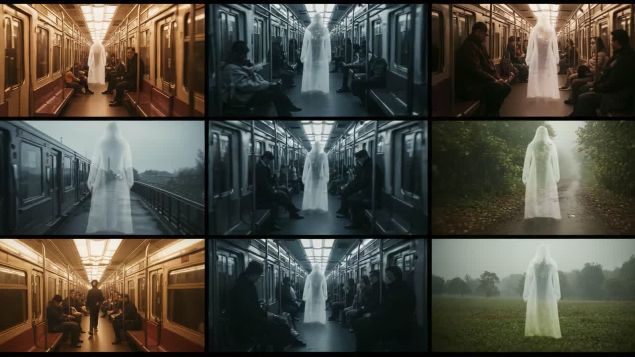 Chilling Encounters in the Subway: A Haunting Legend of an Eerie Specter Captured in Two Frames of a Gripping Video, Set Against the Gloomy Urban Backdrop