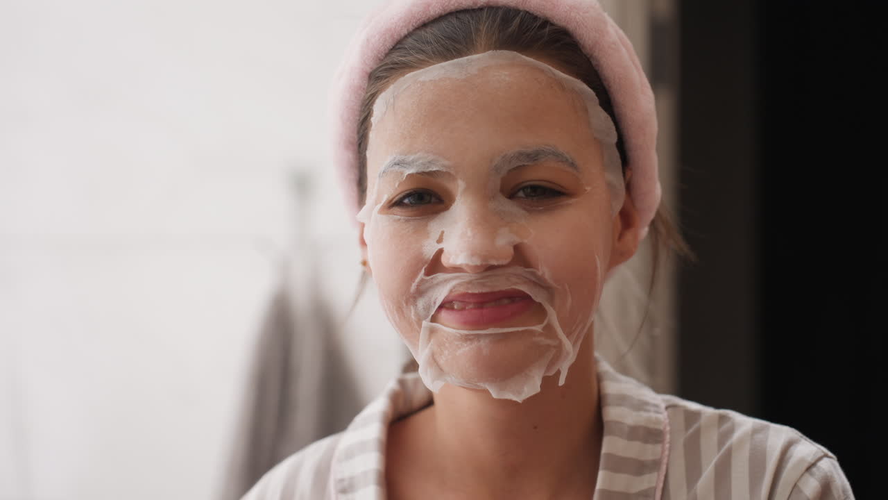 Woman Relaxes Smiling After Skincare, Cheerful Individual Enjoys Posttreatment Glow And Peaceful Demeanor, Woman Radiates Satisfaction And Tranquility After Completing Her Skincare Routine